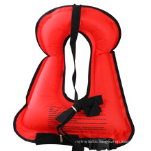 210 Denier Nylon TPU Coating Snorkel Inflatable Swim Safety Life Vest For Adult